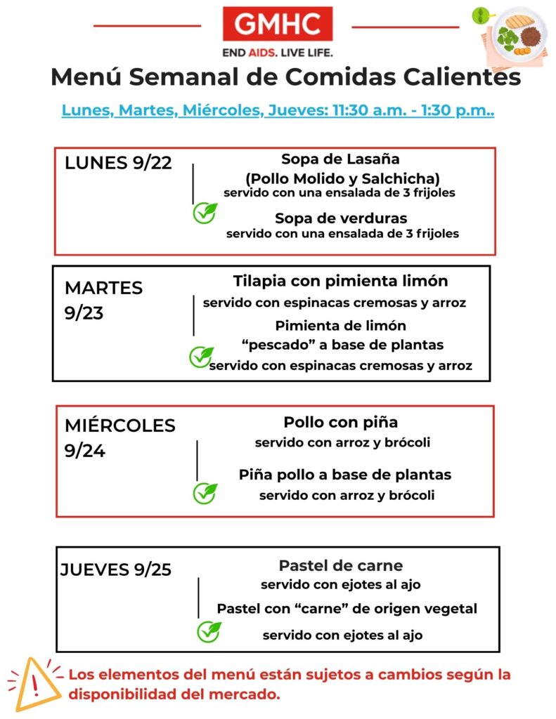 Hot Meals Lunch Menu 9 22 Spanish
